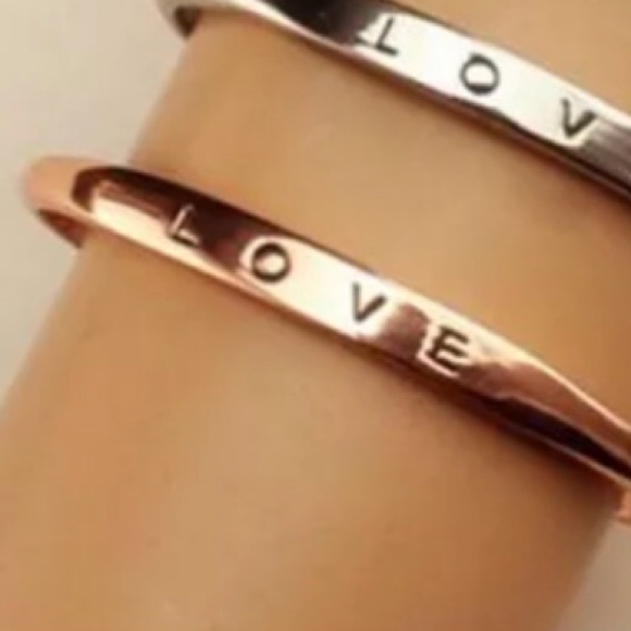 🌴3for$13🌴 Gorgeous "LOVE" engraved cuff bracelet - Picture 3 of 4